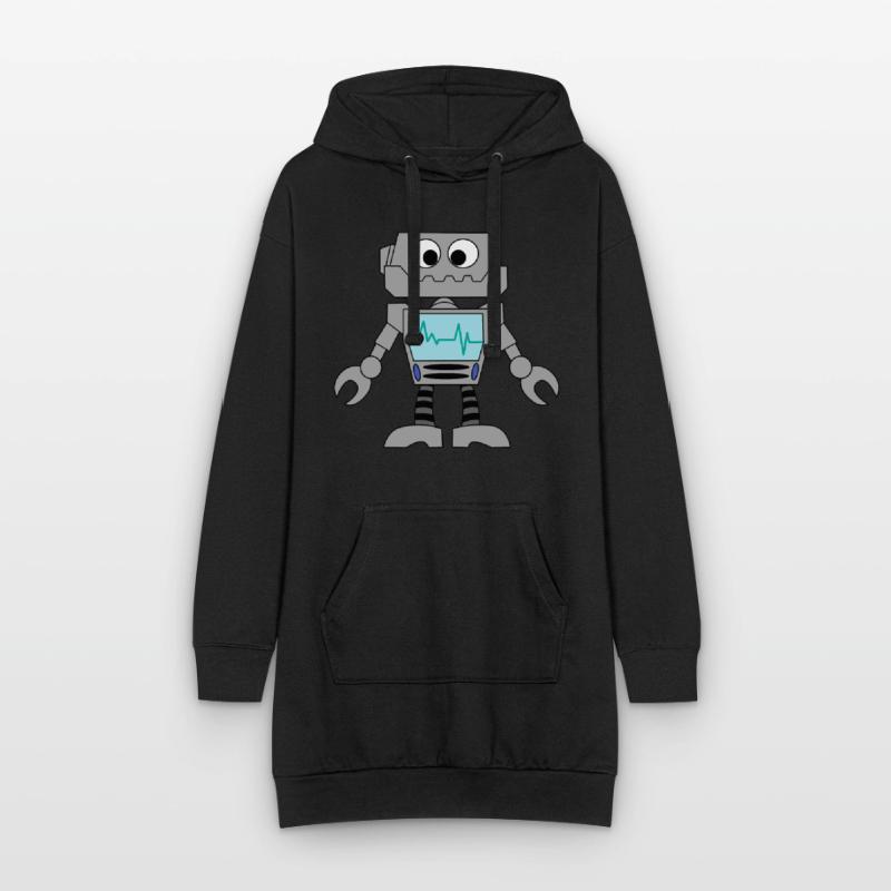 Roboter Technik Computer Elektronik Geschenkidee Hoodie-Kleid
