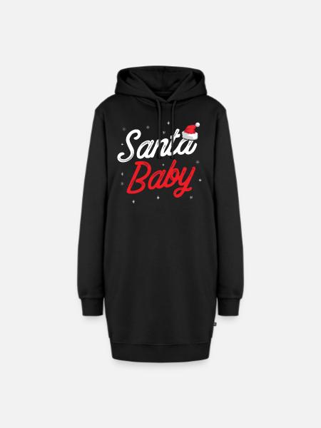 Weihnachten - Santa Baby - Hoodie-Kleid - Schwarz