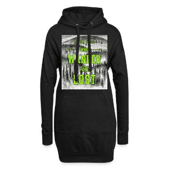 Nicht alle, die wandern, sind verlorenes wanderndes Hemd - Hoodie-Kleid - Schwarz - Vorne