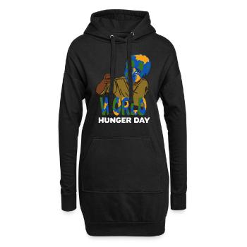 Welt hunger und Welt Nahrungstag Geschenkidee - Hoodie-Kleid - Schwarz - Vorne