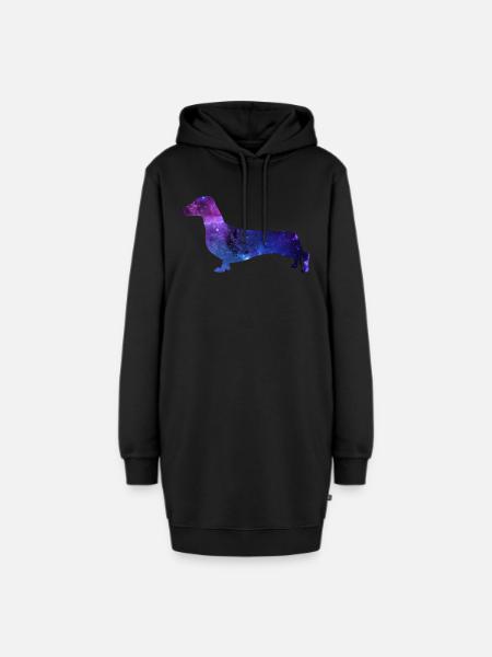Dackel Galaxy Hund Geschenk - Hoodie-Kleid - Schwarz