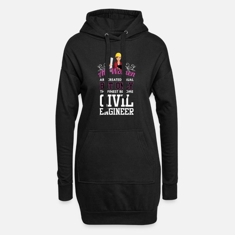 Nur der Feinste wird Bauingenieur - Hoodie-Kleid - Schwarz