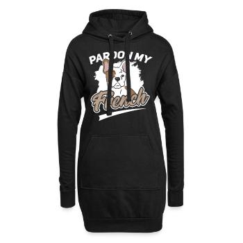Chien animal de compagnie animal de compagnie français Bulldog - Sweat-shirt à capuche long Femme - noir - Devant