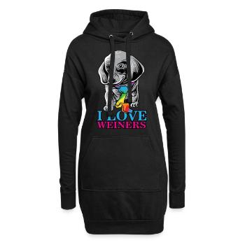 Ich liebe weinigs Stolz LGBTQ März Homosexuell LGBTQ Shirt - Hoodie-Kleid - Schwarz - Vorne