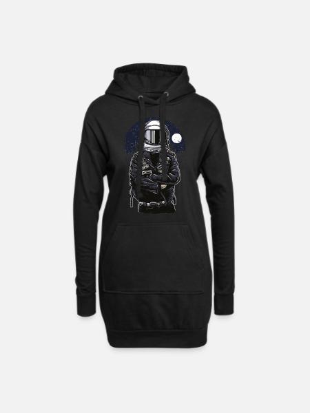 Astronaut Weltraum Raumfahrt - Hoodie-Kleid - Schwarz