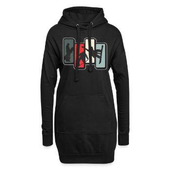 Snowboarding Snowboarder Snowboard Design Shirt - Hoodie-Kleid - Schwarz - Vorne