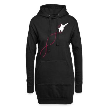 acrobaties aériennes - Sweat-shirt à capuche long Femme - noir - Devant