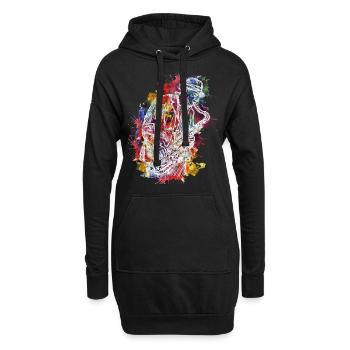 Abstrakt Saxophon - Hoodie-Kleid - Schwarz - Vorne