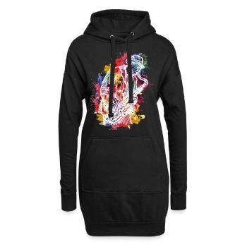Saxophon - Hoodie-Kleid - Schwarz - Vorne