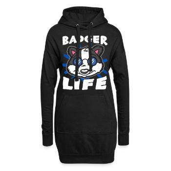 Dachs - Hoodie-Kleid - Schwarz - Vorne