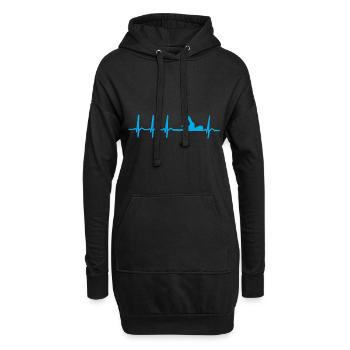 Schwimmen - Hoodie-Kleid - Schwarz - Vorne
