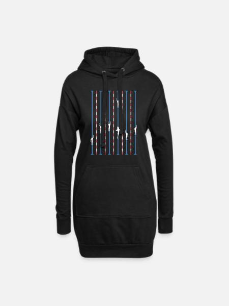 Schwimmen Schwimmhalle Wettkampf - Hoodie-Kleid - Schwarz