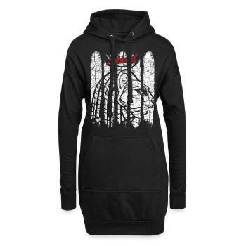 Vintage Retro Sachmet Silhouette Gift Deity - Hoodie Dress - black - Front