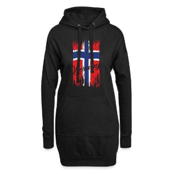 Norwegen - Flagge von Norwegen - Hoodie-Kleid - Schwarz - Vorne