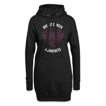 Brustkrebs-Bewusstsein - Hoodie-Kleid - Schwarz - Vorne