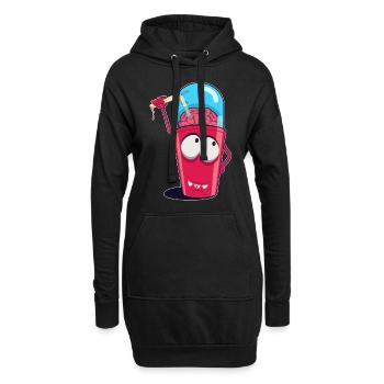 Brain Shake Doodle Art - Hoodie-Kleid - Schwarz - Vorne