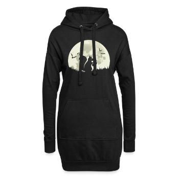 Écureuil lune chauve-souris - Sweat-shirt à capuche long Femme - noir - Devant