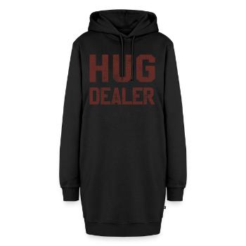 Umarmung Naechstenliebe - Hoodie-Kleid - Schwarz - Vorne - AI Model Female 172 light (172cm)