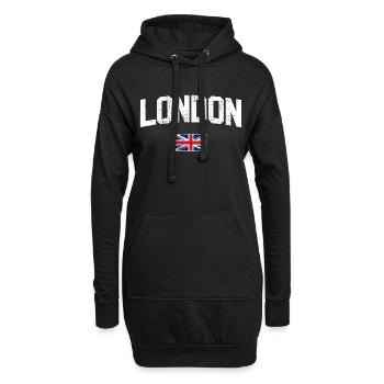 Londres Angleterre Union Jack - Sweat-shirt à capuche long Femme - noir - Devant