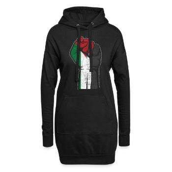 Palestine - Sweat-shirt à capuche long Femme - noir - Devant