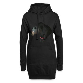 Ours animal vélo de course vélo vélo cadeau - Sweat-shirt à capuche long Femme - noir - Devant