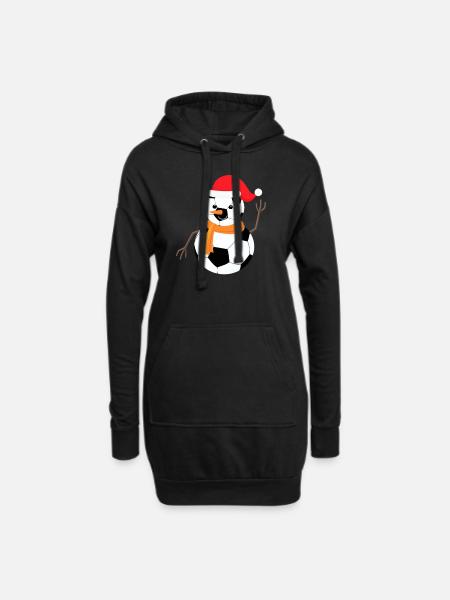 Fußball-Schneemann - Hoodie-Kleid - Schwarz