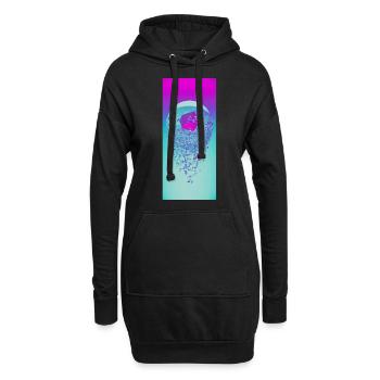 Neon Retro Splinter - Hoodie-Kleid - Schwarz - Vorne