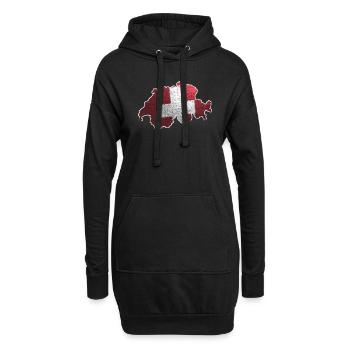 Schweiz - Hoodie-Kleid - Schwarz - Vorne