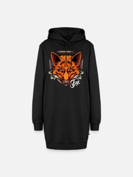 Fuchs - Hoodie-Kleid - Schwarz