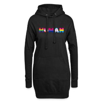 DRAPEAU HUMAIN LGBT Gay Pride T Shirt - Sweat-shirt à capuche long Femme - noir - Devant