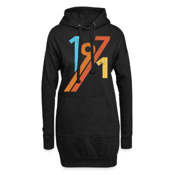 1971 anniversaire rétro vintage - Sweat-shirt à capuche long Femme - noir - Devant