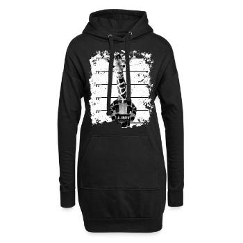 Girafe de prison sabot fourré drôle - Sweat-shirt à capuche long Femme - noir - Devant