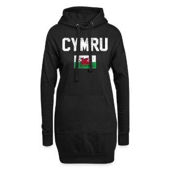 Drapeau du Pays de Galles Vintage - Sweat-shirt à capuche long Femme - noir - Devant