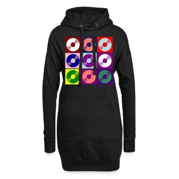 vinyle - Sweat-shirt à capuche long Femme - noir - Devant