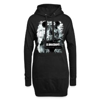 Rhinocéros de prison rhinocéros drôle - Sweat-shirt à capuche long Femme - noir - Devant