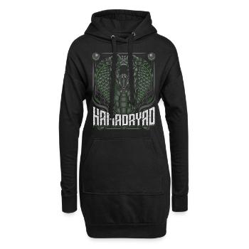 Serpent venimeux moderne serpent roi Cobra serpent - Sweat-shirt à capuche long Femme - noir - Devant