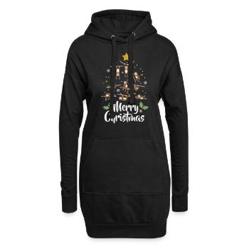 Weihnachten - Hoodie-Kleid - Schwarz - Vorne