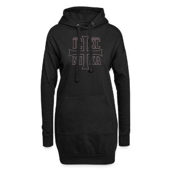 Orthodoxes Christogramm IC XC NIKA Geschenk - Hoodie-Kleid - Schwarz - Vorne