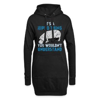 Es ist eine Nilpferd Sache | Hippo - Hoodie-Kleid - Schwarz - Vorne