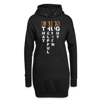 Gewerkschafts-Thug-Proarbeitsverband-Arbeitskraft-Protest-Dunkelheit - Hoodie-Kleid - Schwarz - Vorne