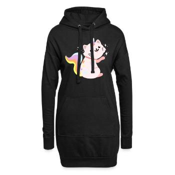 Caticorne Licorne magique Chat Kitty Sweet - Sweat-shirt à capuche long Femme - noir - Devant
