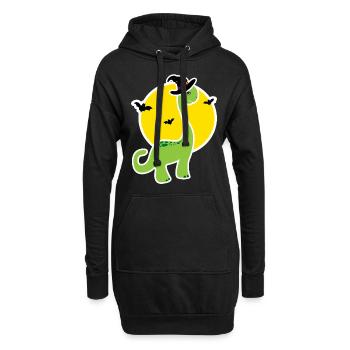 Kinder Halloween Dino T-Shirt - Geschenkidee - Hoodie-Kleid - Schwarz - Vorne