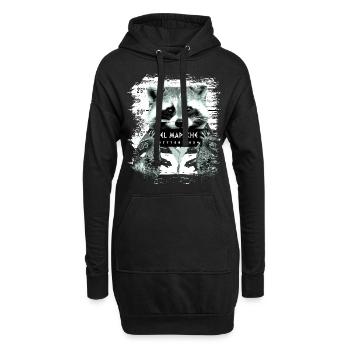 Prison nuit de raton laveur actif drôle - Sweat-shirt à capuche long Femme - noir - Devant