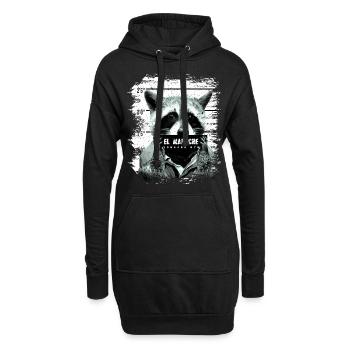 Prison nuit de raton laveur actif drôle - Sweat-shirt à capuche long Femme - noir - Devant