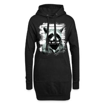 Prison nuit de raton laveur actif drôle - Sweat-shirt à capuche long Femme - noir - Devant