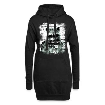 Cadeau imprimé animal El Mapache - Sweat-shirt à capuche long Femme - noir - Devant
