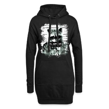 Prison nuit de raton laveur actif drôle - Sweat-shirt à capuche long Femme - noir - Devant