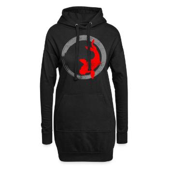 Carpe koi - Sweat-shirt à capuche long Femme - noir - Devant