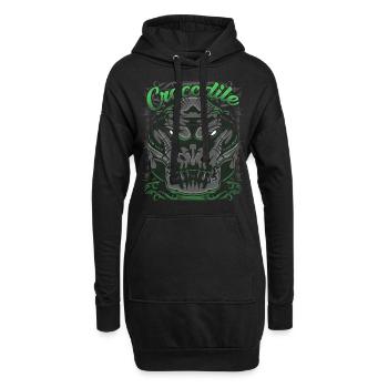 Krokodil - Hoodie-Kleid - Schwarz - Vorne