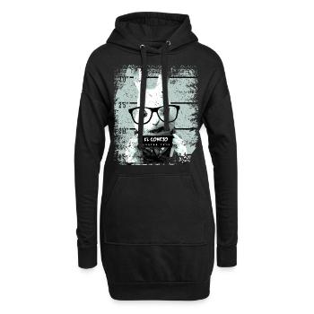 Lapin de prison drôle lapin - Sweat-shirt à capuche long Femme - noir - Devant